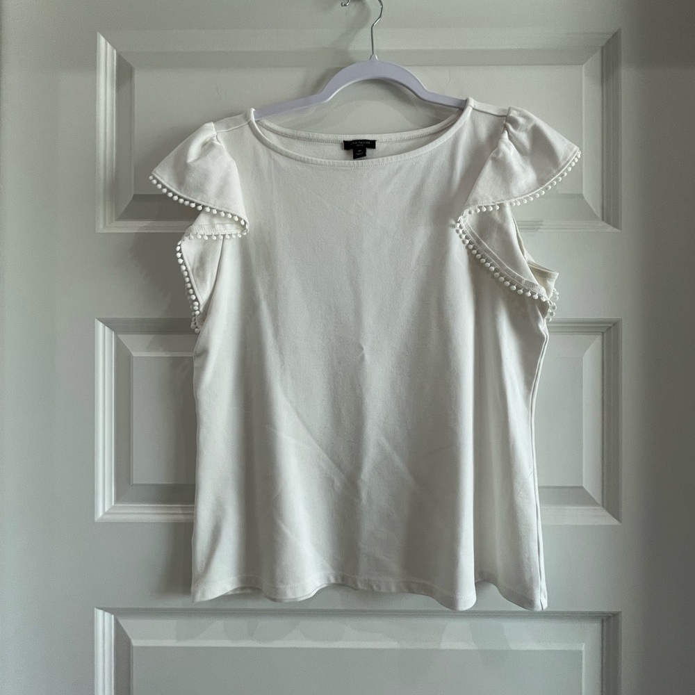 Elegant Cream Top with Pearl Accents